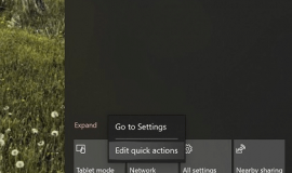 Cách chỉnh sửa nút thao tác nhanh Action Centre trên Windows 10 19H1